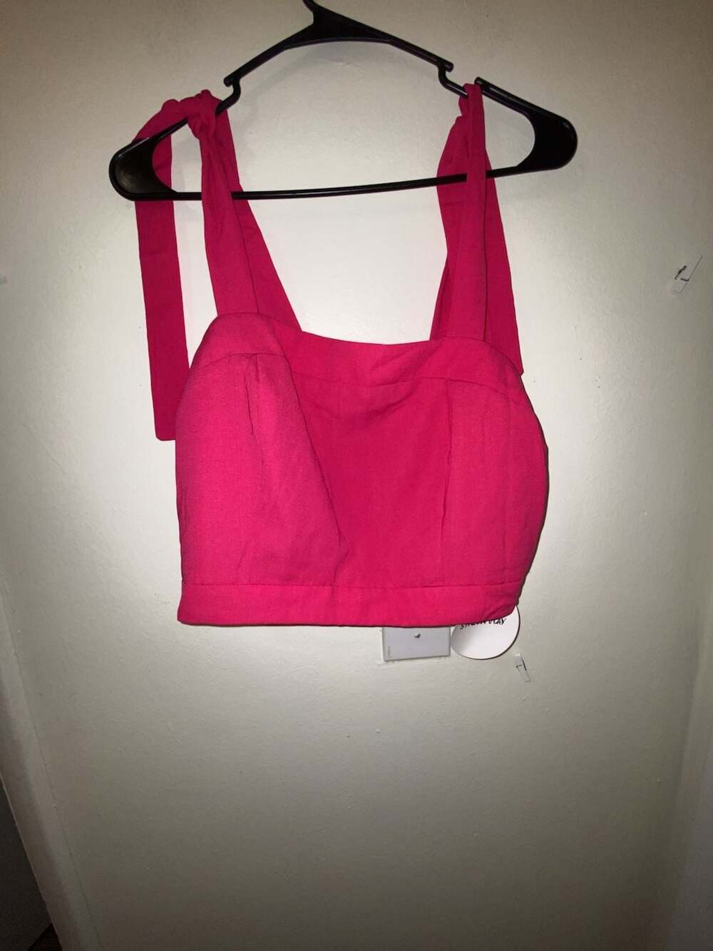 Shein Crop Top Size XL Pink Zip Back